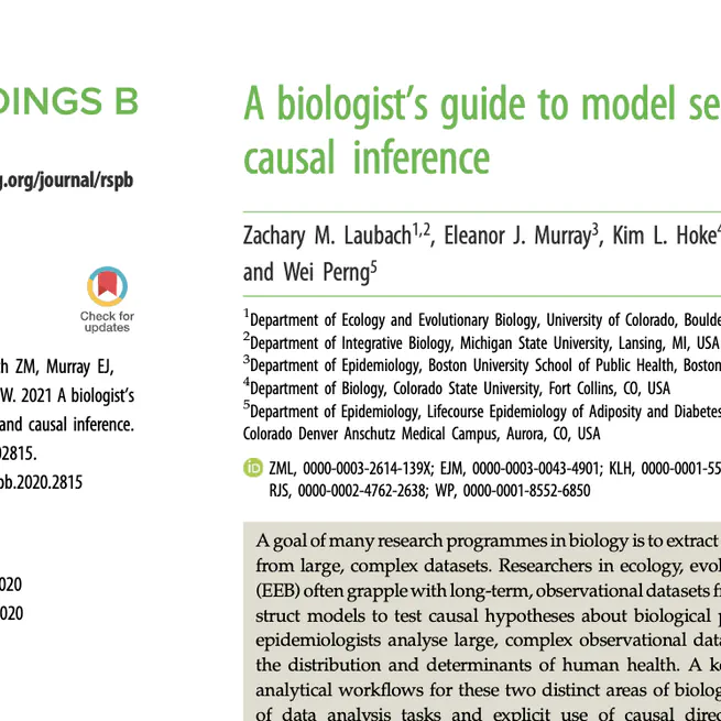 A biologist’s guide to model selection and causal inference